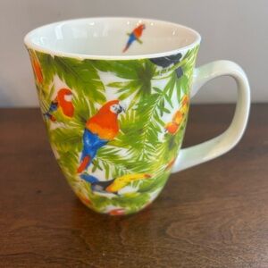 Creative Tops Ltd. Colorful Vibrant Tropical Parrots Ceramic Coffee Cup Mug 14oz